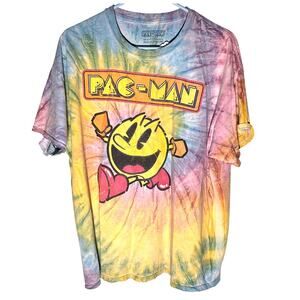 Groovy Large Tye Dye Retro Pac-Man Gamer T-Shirt